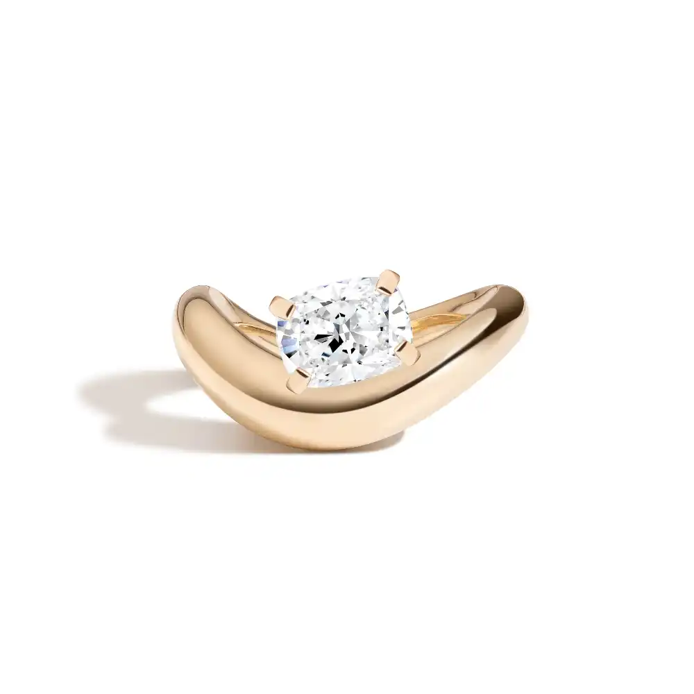Crown Solitaire Emerald Ring
