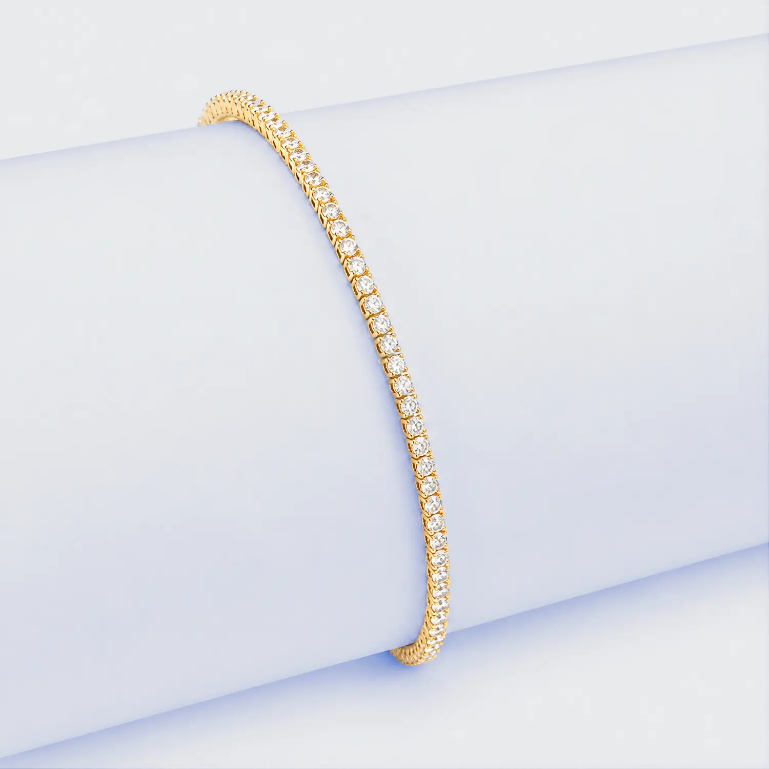 Gold-Tone Crystal Tennis Bracelet